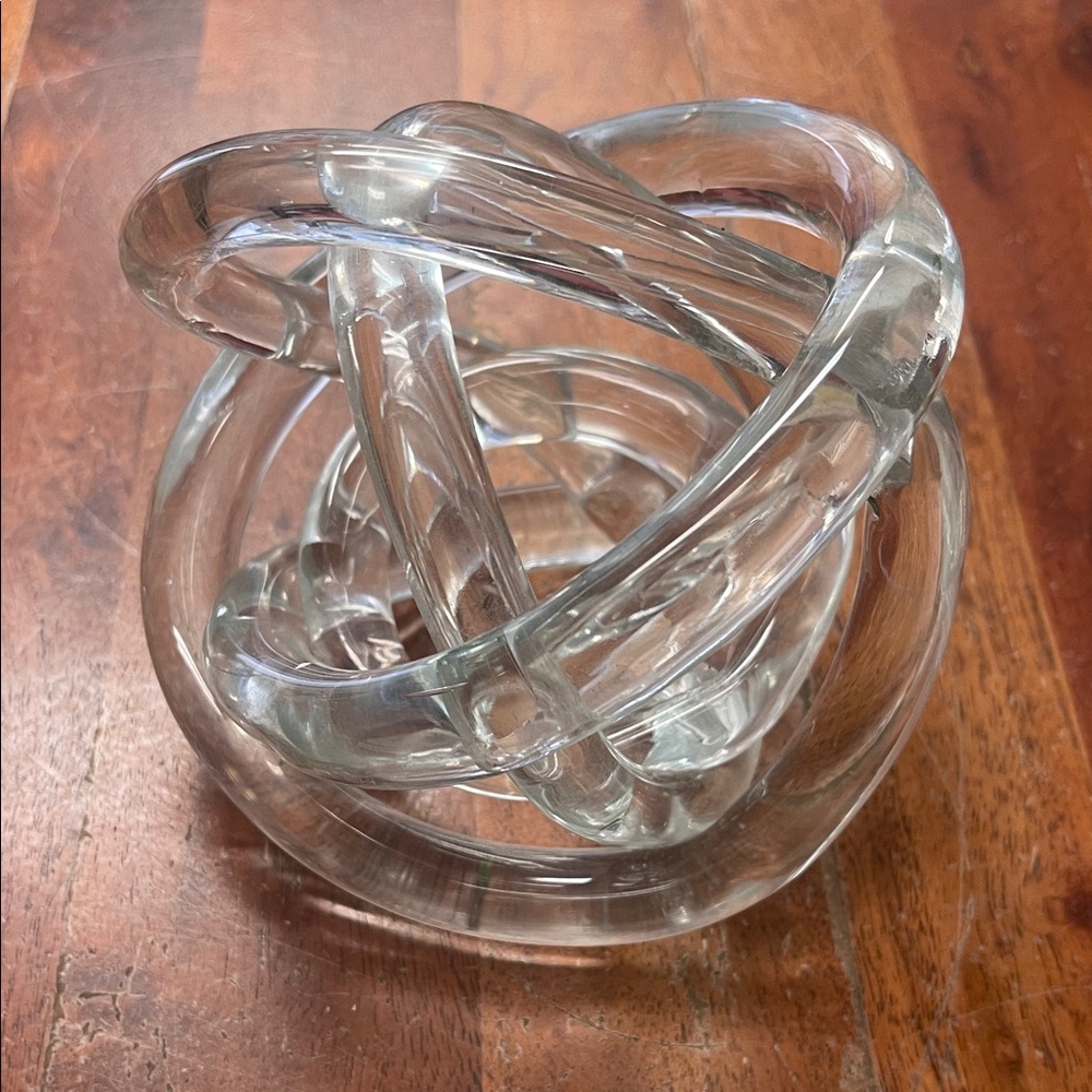 Clear Glass Knot Sculpture